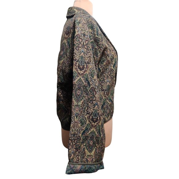 Flashback L Womens Jacket Cropped Paisley Tapestry Boho Cottagecore 90s Vintage - Picture 4 of 14